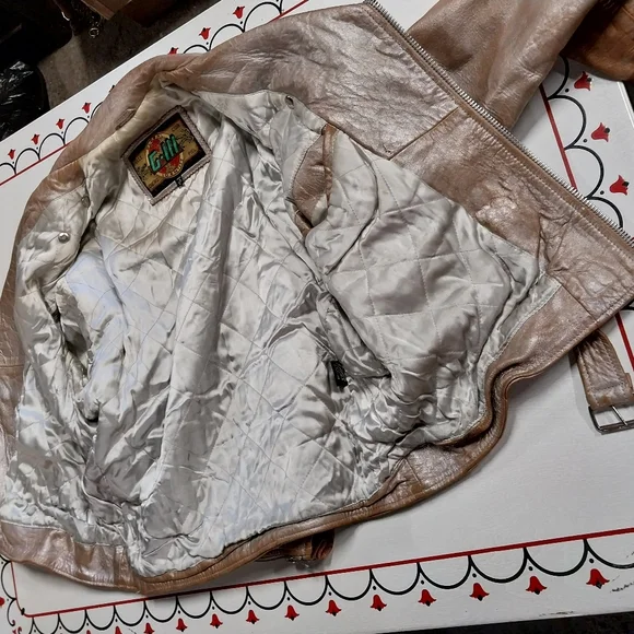 Vintage Global Identity Golden Leather Jacket